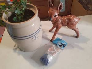 lot 737 image: Stoneware Planter with Decor and De...