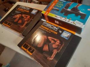 lot 744 image: (2) P90X Training Stations, and Pro...