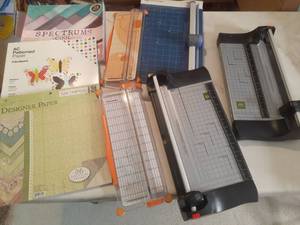 lot 283 image: (6) Paper Cutters and Scrapbook Pap...