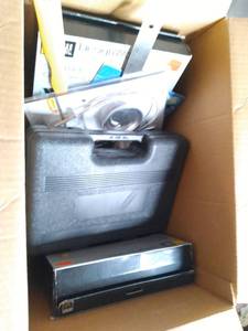 lot 599 image: (1) Box of Travel Tools and Goodies Check out the pictures for more detail on whats included