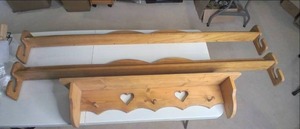 lot 567 image: (2) 61 wood Display shelves (ends ...