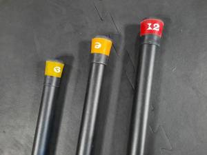 lot 33 image: Weighted Aerobic & Strength Training Exercise Bar Set - 6 lb  9 lb  and 12 lb