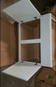 Hampton Bay Courtland Polar White Finish Laminate Shaker Stock Assembled Blind Base Kitchen Cabinet 36 in. x 34.5 in. x 24 in.