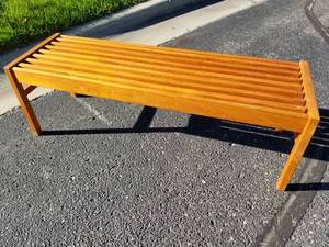 lot 2 image: Danish Modern Teak Bench