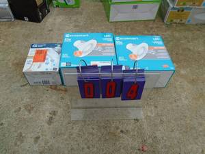 lot 4 image: Store return lighting fixtures. Some boxes have been opened. As shown.