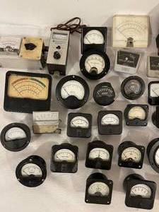 lot 238 image: Large Lot of Vintage Gauges  Meters