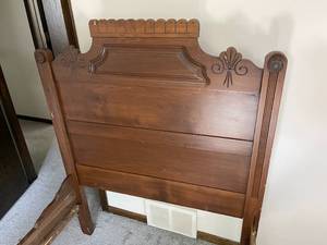 lot 272 image: Antique Wooden Twin Bed Frame