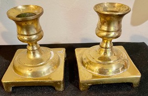 lot 343 image: Brilliant Brass Candle Holders