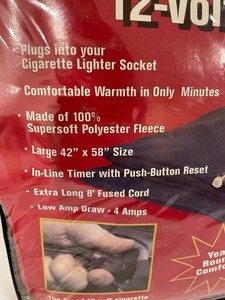 lot 293 image: 12 Volt Heated Throw Blanket with Timer