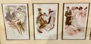 lot 310 image: Framed  Lovely Vintage Postcards