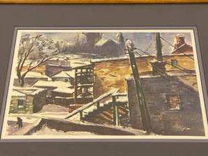 lot 357 image: Mining Town Framed Art