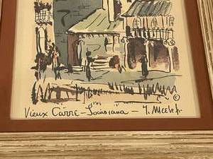 lot 373 image: Americana Framed Art Vieux Carre-Louisiana by Thos Meek