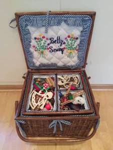 Large Wicker Sewing Basket with Handles