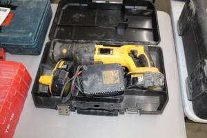 lot 414 image: DeWalt DC385 18V Cordless Reciprocating Saw  with Plastic Case, Batteries (x2), Charger