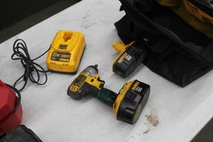 lot 406 image: DeWalt DC823 18V Cordless  38 Impact Driver  with Soft Side Carry Bag, Batteries (x2), Charger