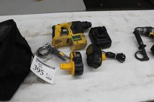 lot 395 image: DeWalt DC212 18V Cordless SDS Hammer  with Soft Side Carry Bag, Batteries (x2), Charger