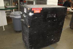 lot 455 image: Rolling Hardware Cabinet 2-sided 8-shelf 8-wheel  with Hardware - Screws, Anchors and much more
