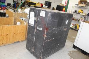 lot 457 image: Rolling Hardware Cabinet 2-sided 8-shelf 8-wheel  with Hardware - Bushings, Fittings, Conduit Hangars, Conduit Outlet Body, and much more