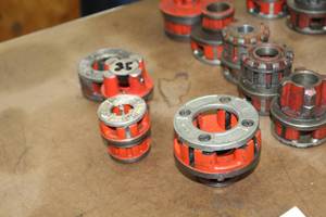 lot 499 image: Lot of (4) Ridgid Pipe Thread Heads  - 38, 12, 1, 1
