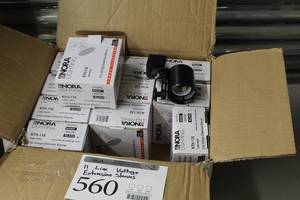 lot 560 image: Lot of (11) Nora Lighting 150W Par38 Line Voltage Extension Sleeves NTH-138