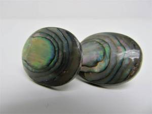 lot 12 image: Large Vintage 1950s Signed LUCO Taxco Sterling & Mother of Pearl Cufflinks