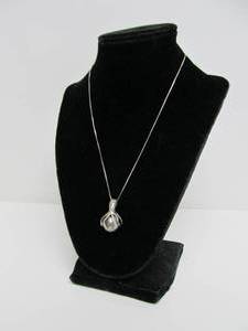 lot 13 image: Sterling Silver Large Tahitian Black Pearl Octopus Pendant Necklace