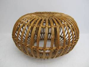 lot 32 image: Vintage Mid Century FRANCO ALBINI Rattan Chair or FootstoolOttoman 