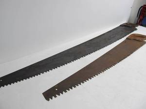 lot 51 image: 2 Large Antique Crosscut Hand Saws