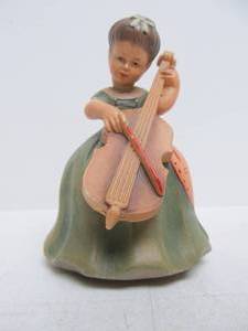 lot 55 image: Working Vintage Italian ANRI Carved Wood Musical Figurine