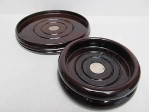 lot 138 image: 2 Vintage English Wood Hallmarked Sterling Silver WineLiquor Bottle Coasters