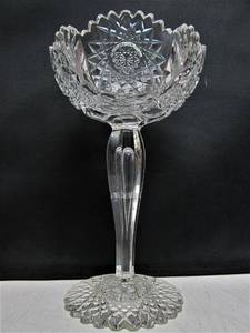 lot 141 image: Quality Antique American Brilliant Cut Crystal Footed Pedestal Bowl