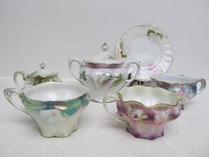 lot 142 image: Assorted Antique RS Prussia China Teacups etc