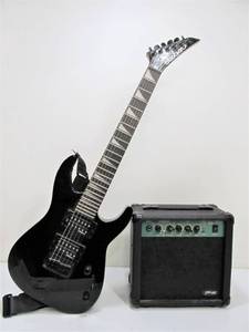 lot 116 image: Jackson Black Electric Guitar & Stagg Amplifier
