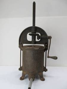 lot 190 image: Large Size Antique ENTERPRISE Mfg Cast Iron Sausage Stuffer