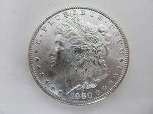lot 236 image: 1880 Uncirculated Morgan Silver Dollar