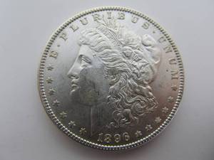 lot 248 image: 1896 Uncirculated Morgan Silver Dollar