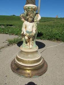 lot 74 image: Vintage 1960s Figural Italian Floor Lamp wMarble Tabletop