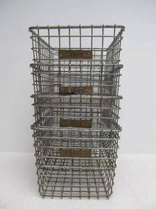lot 79 image: Lot of 4 Old Vintage Industrial Style American Wire Form Wire Baskets