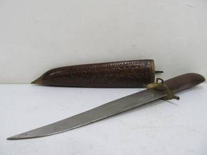 lot 280 image: Vintage India Dagger wBrass & Wood Sheath