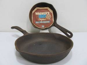 lot 252 image: Pair of WAGNER Cast Iron Skillets