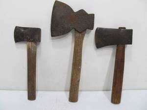 lot 257 image: 3 Antique Hatchets