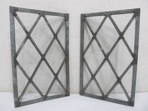 lot 224 image: Pair of Small Vintage Leaded Glass Panels
