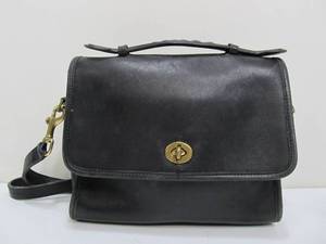 lot 231 image: 3 Vintage Genuine Leather Coach PursesHandbags - Black