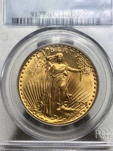 lot 4 image: 1924 Saint Gaudens U.S. $20 Gold Coin - MS 64