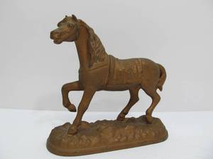 lot 341 image: Vintage Cast Metal Horse Statue
