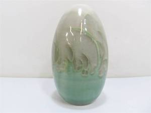 lot 332 image: Beautiful Studio Art Pottery Oval Vase Signed and Stamped