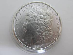 lot 334 image: 1897 Uncirculated Morgan Silver Dollar