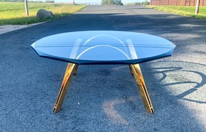 lot 345 image: Exceptional Vintage 1970s Era Trimark Brass & Glass Coffee Table - Roger Sprunger for Dunbar