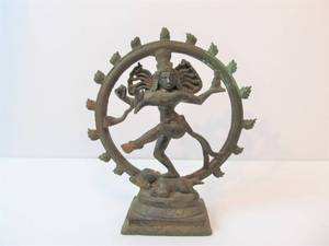 lot 24 image: Antique Bronze Hindu Dancing Shiva