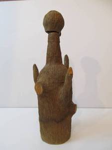 lot 29 image: Vintage Wood Log Bottle wStopper & Cup
